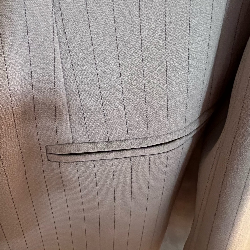 Jones New York Suit Petite One-Button Blazer. Size 6P, Tan with Black Stripes - Picture 10 of 16